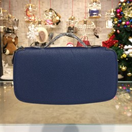 Replica Hermes Navy Blue H Leather Wallet
