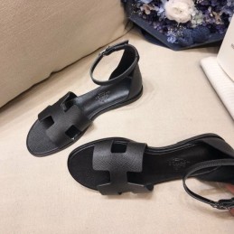 Replica Hermes Black Rubber H Sandal