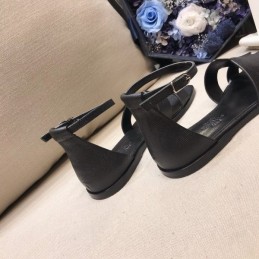 Replica Hermes Black Rubber H Sandal