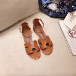Replica Hermes Brown Oran Flat Sandal