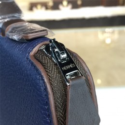 Replica Hermes Navy Blue H Leather Wallet