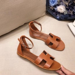Replica Hermes Brown Oran Flat Sandal