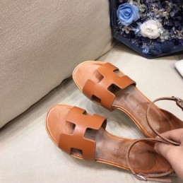 Replica Hermes Brown Oran Flat Sandal