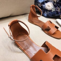 Replica Hermes Brown Oran Flat Sandal