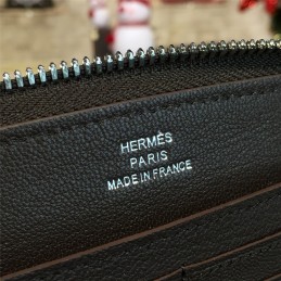 Replica Hermes Navy Blue H Leather Wallet