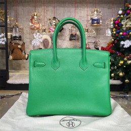 Replica Hermes Green Birkin 35 Bag Silver Chain