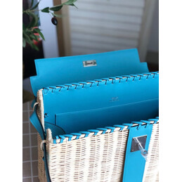 Replica Hermes Turquoise Wicker Kelly Picnic 35 Bag