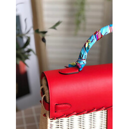Replica Hermes Red Wicker Kelly Picnic 35 Bag