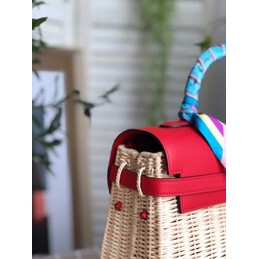 Replica Hermes Red Wicker Kelly Picnic 35 Bag