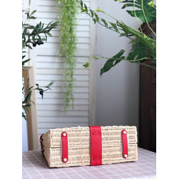 Replica Hermes Red Wicker Kelly Picnic 35 Bag