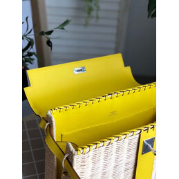 Replica Hermes Yellow Wicker Kelly Picnic 35 Bag