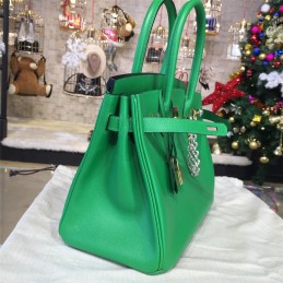 Replica Hermes Green Birkin 35 Bag Silver Chain