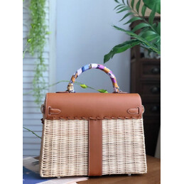 Replica Hermes Brown Wicker Kelly Picnic 35 Bag