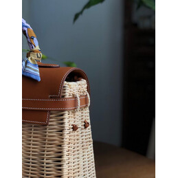 Replica Hermes Brown Wicker Kelly Picnic 35 Bag