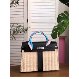 Replica Hermes Black Wicker Kelly Picnic 35 Bag