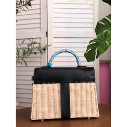 Replica Hermes Black Wicker Kelly Picnic 35 Bag