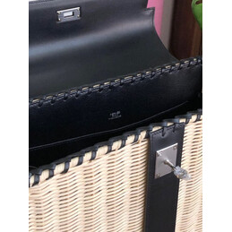 Replica Hermes Black Wicker Kelly Picnic 35 Bag
