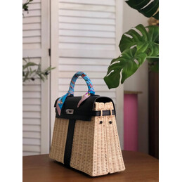 Replica Hermes Black Wicker Kelly Picnic 35 Bag