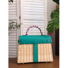 Replica Hermes Green Wicker Kelly Picnic 35 Bag