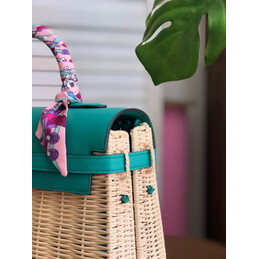 Replica Hermes Green Wicker Kelly Picnic 35 Bag