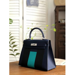 Replica Hermes Navy Blue Colorblock Kelly 28 Bag