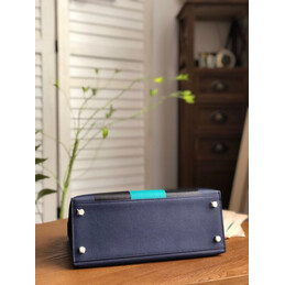 Replica Hermes Navy Blue Colorblock Kelly 28 Bag
