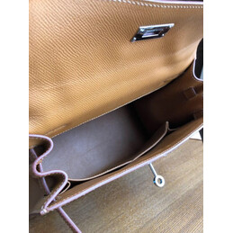 Replica Hermes Tan Blue Colorblock Kelly 28 Bag