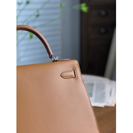 Replica Hermes Tan Blue Colorblock Kelly 28 Bag