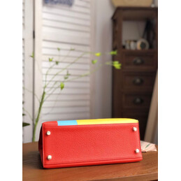 Replica Hermes Red Yellow Colorblock Kelly 28 Bag