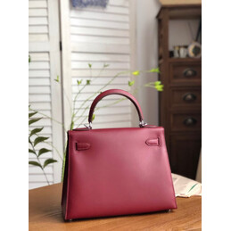 Replica Hermes Burgundy Red Colorblock Kelly 28 Bag
