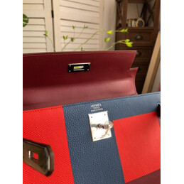Replica Hermes Burgundy Red Colorblock Kelly 28 Bag
