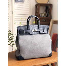 Replica Hermes Gray Black Birkin 40 Bag