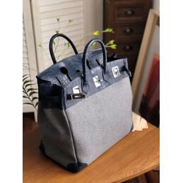 Replica Hermes Gray Black Birkin 40 Bag