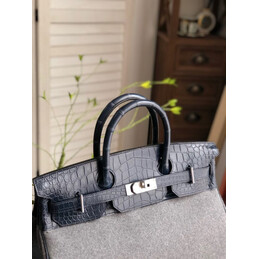 Replica Hermes Gray Black Birkin 40 Bag