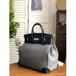 Replica Hermes Gray Black Birkin 40 Bag