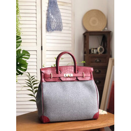 Replica Hermes Burgundy Gray Birkin 40 Bag