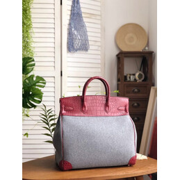 Replica Hermes Burgundy Gray Birkin 40 Bag