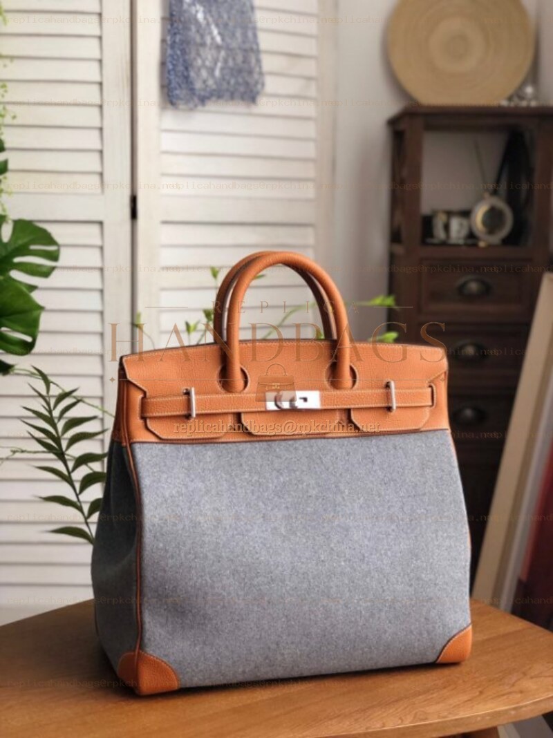 Replica Hermes Brown Gray Birkin 40 Bag