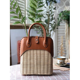 Replica Hermes Tan Wicker Bolide Picnic 24 Bag