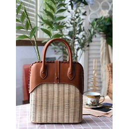 Replica Hermes Tan Wicker Bolide Picnic 24 Bag