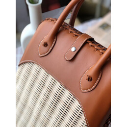 Replica Hermes Tan Wicker Bolide Picnic 24 Bag