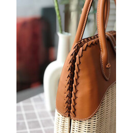 Replica Hermes Tan Wicker Bolide Picnic 24 Bag