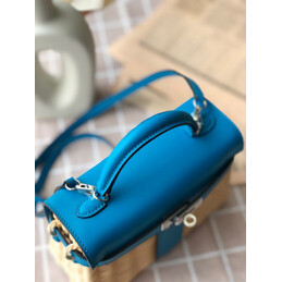 Replica Hermes Blue Wicker Kelly Picnic 20 Bag