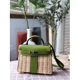 Replica Hermes Green Wicker Kelly Picnic 20 Bag