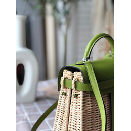 Replica Hermes Green Wicker Kelly Picnic 20 Bag