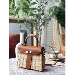 Replica Hermes Brown Wicker Kelly Picnic 20 Bag