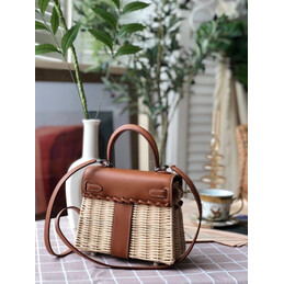 Replica Hermes Brown Wicker Kelly Picnic 20 Bag