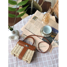 Replica Hermes Brown Wicker Kelly Picnic 20 Bag