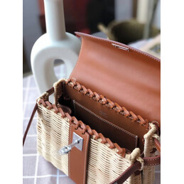 Replica Hermes Brown Wicker Kelly Picnic 20 Bag