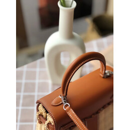 Replica Hermes Brown Wicker Kelly Picnic 20 Bag